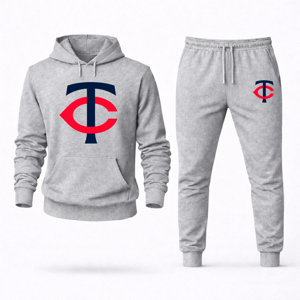 Minnesota Twins Hoodie and Joggers Set - Grey