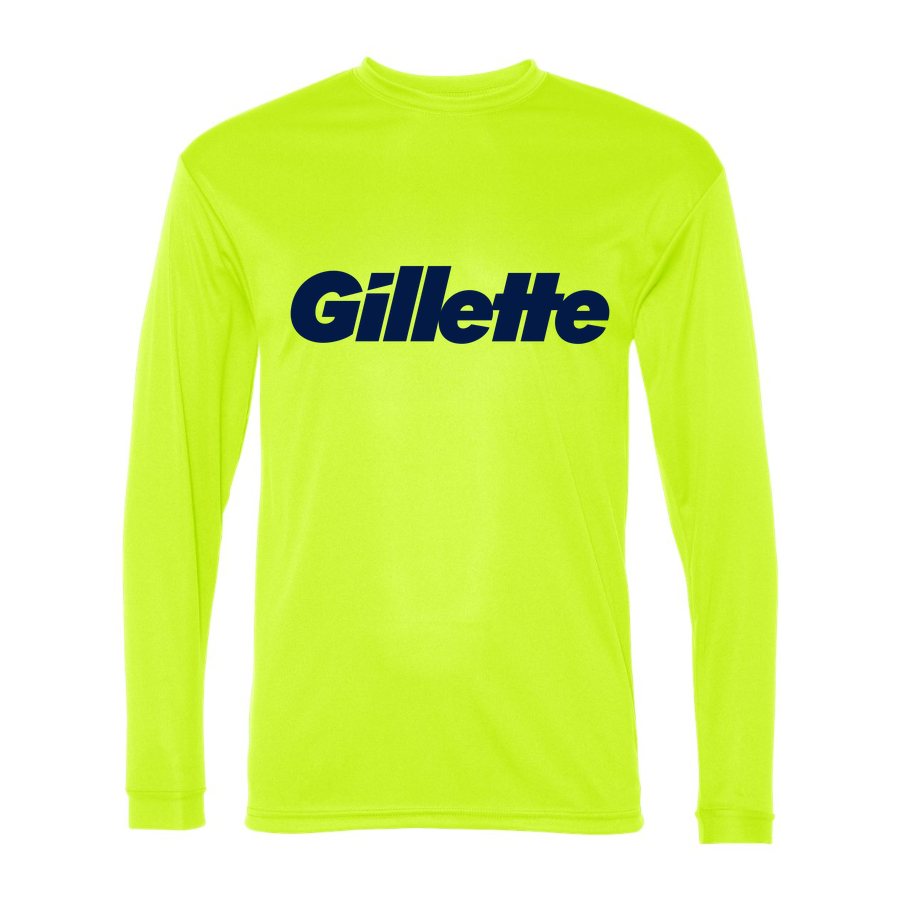 Men's Gillette Polyester Long Sleeve T-Shirt - Safety Yellow