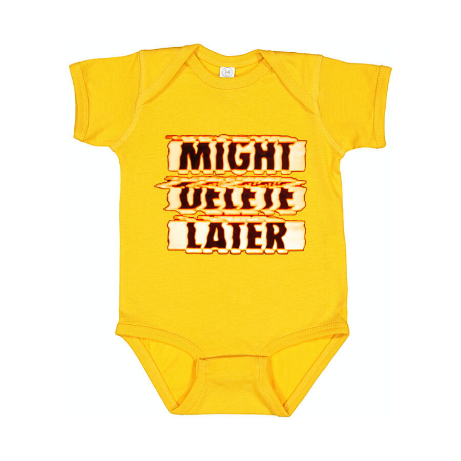 Might Delete Later Baby Romper Onesie - Yellow