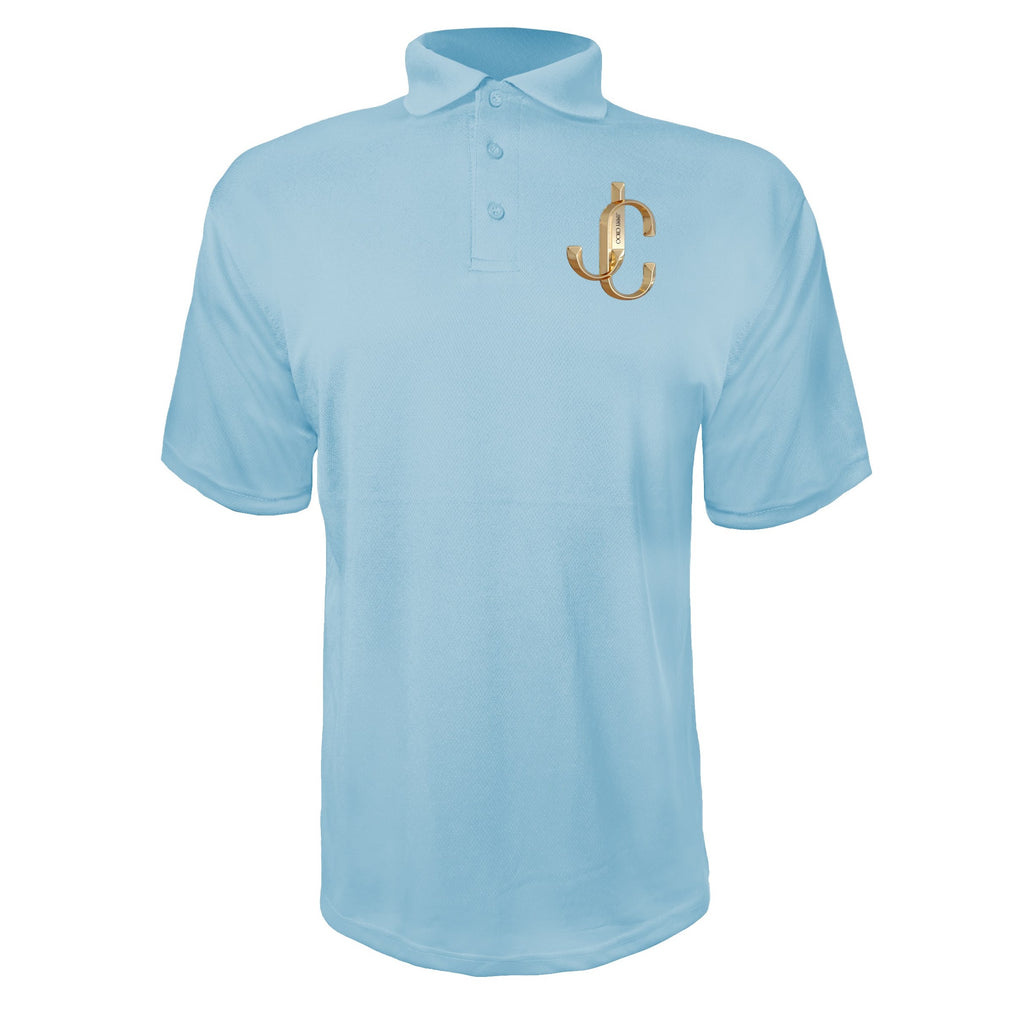 Jimmy Choo men's polyester polo in Sky Blue