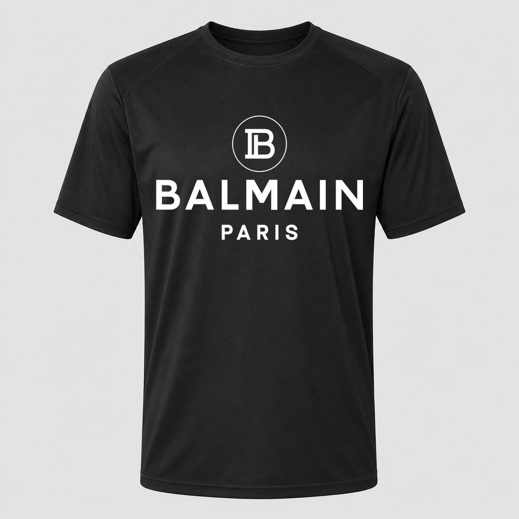 Men's Balmain Paris White Performance T-Shirt - Black