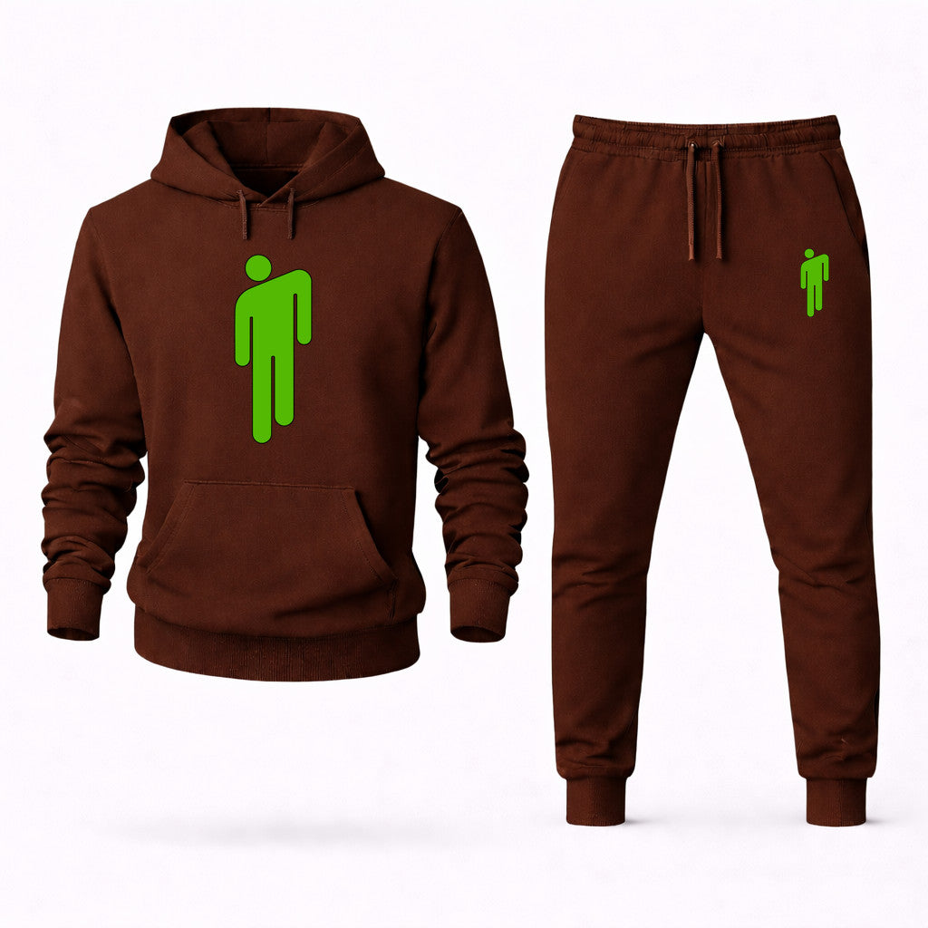 Billie Eilish Hoodie and Joggers Set - Brown