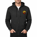 Men's AS Roma FC Zipper Hoodie - Black