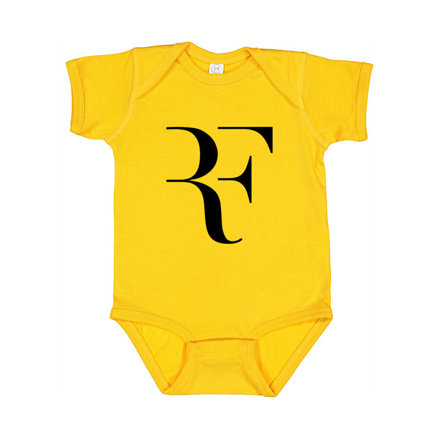 Roger Federer Black Logo Baby Romper Onesie - Yellow