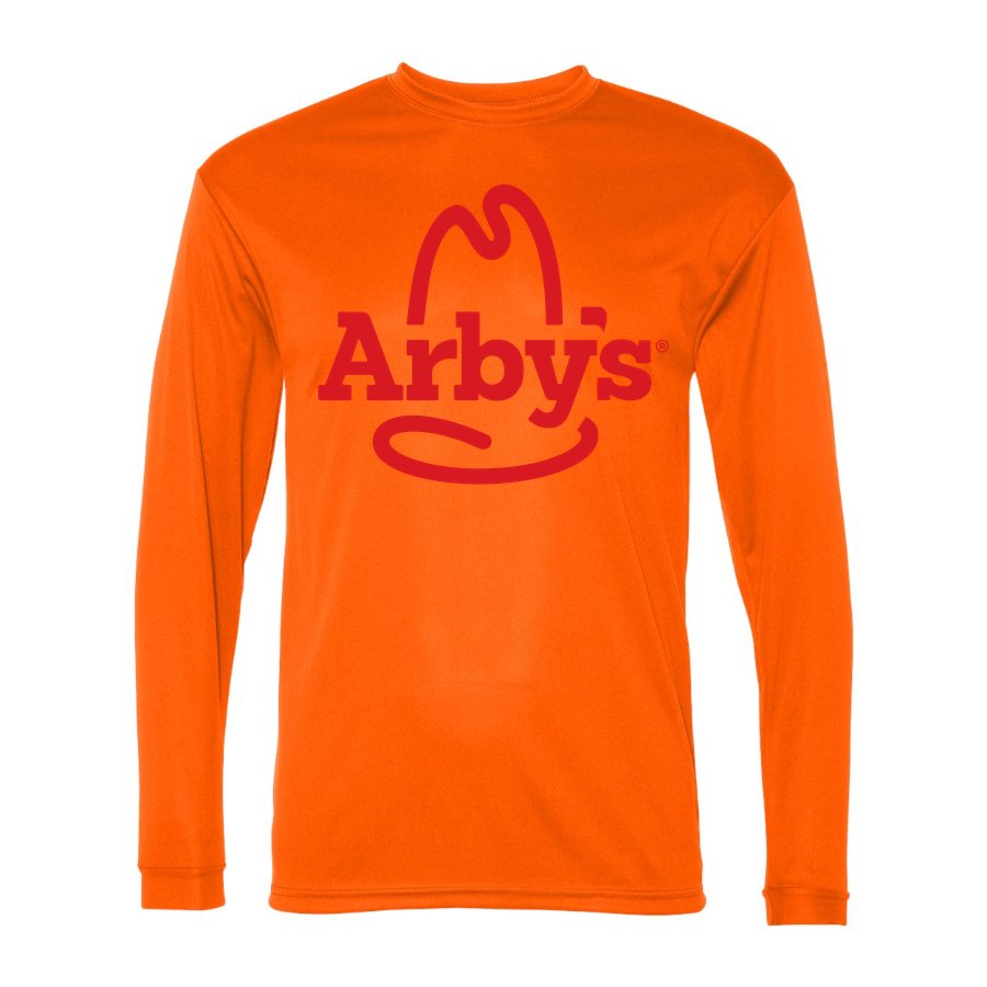 Men's Arbys Polyester Long Sleeve T-Shirt - Safety Orange