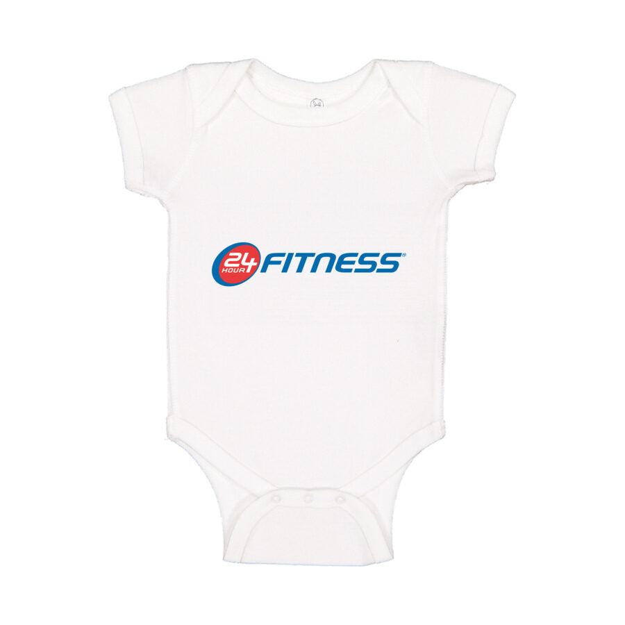 24 Hour Fitness Baby Romper Onesie - White