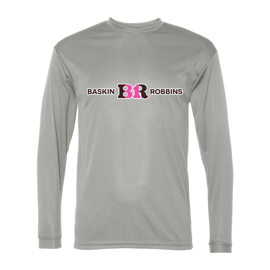 Men's Baskin-Robbins Polyester Long Sleeve T-Shirt - Silver