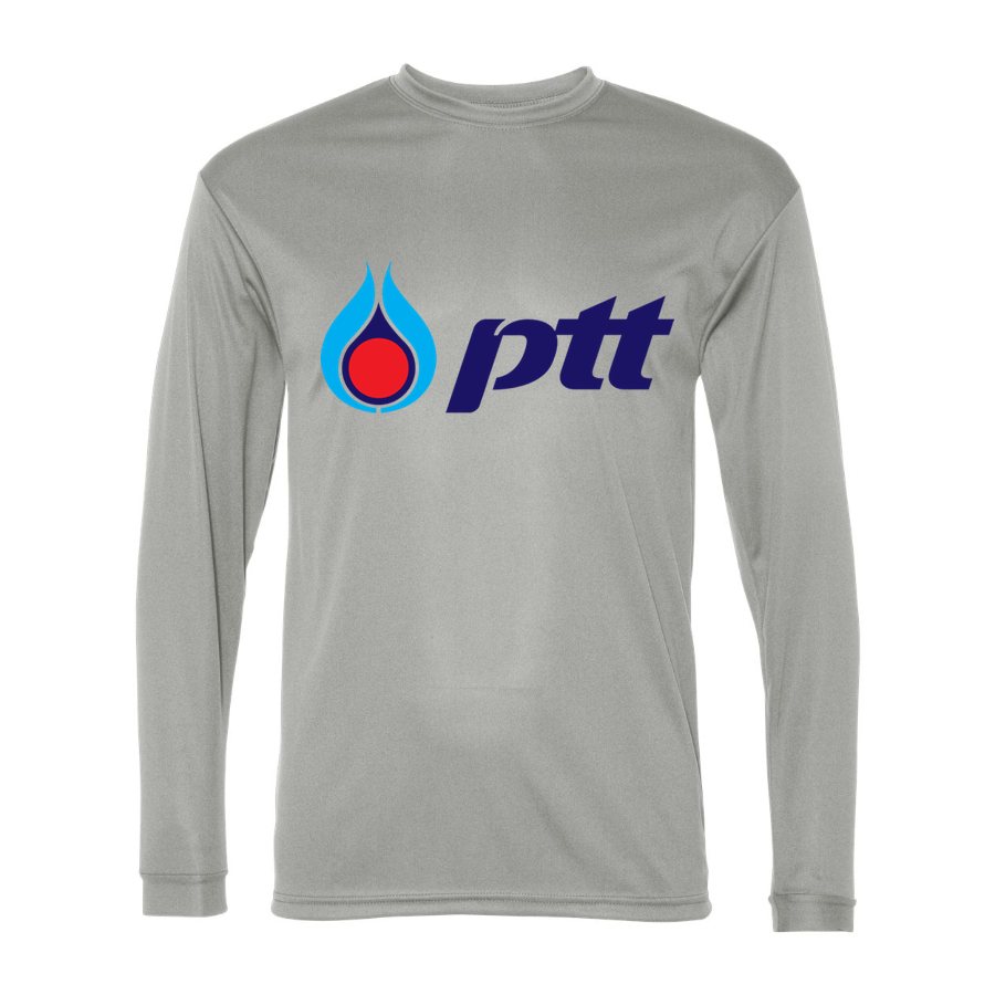 Men's PTT Polyester Long Sleeve T-Shirt - Silver
