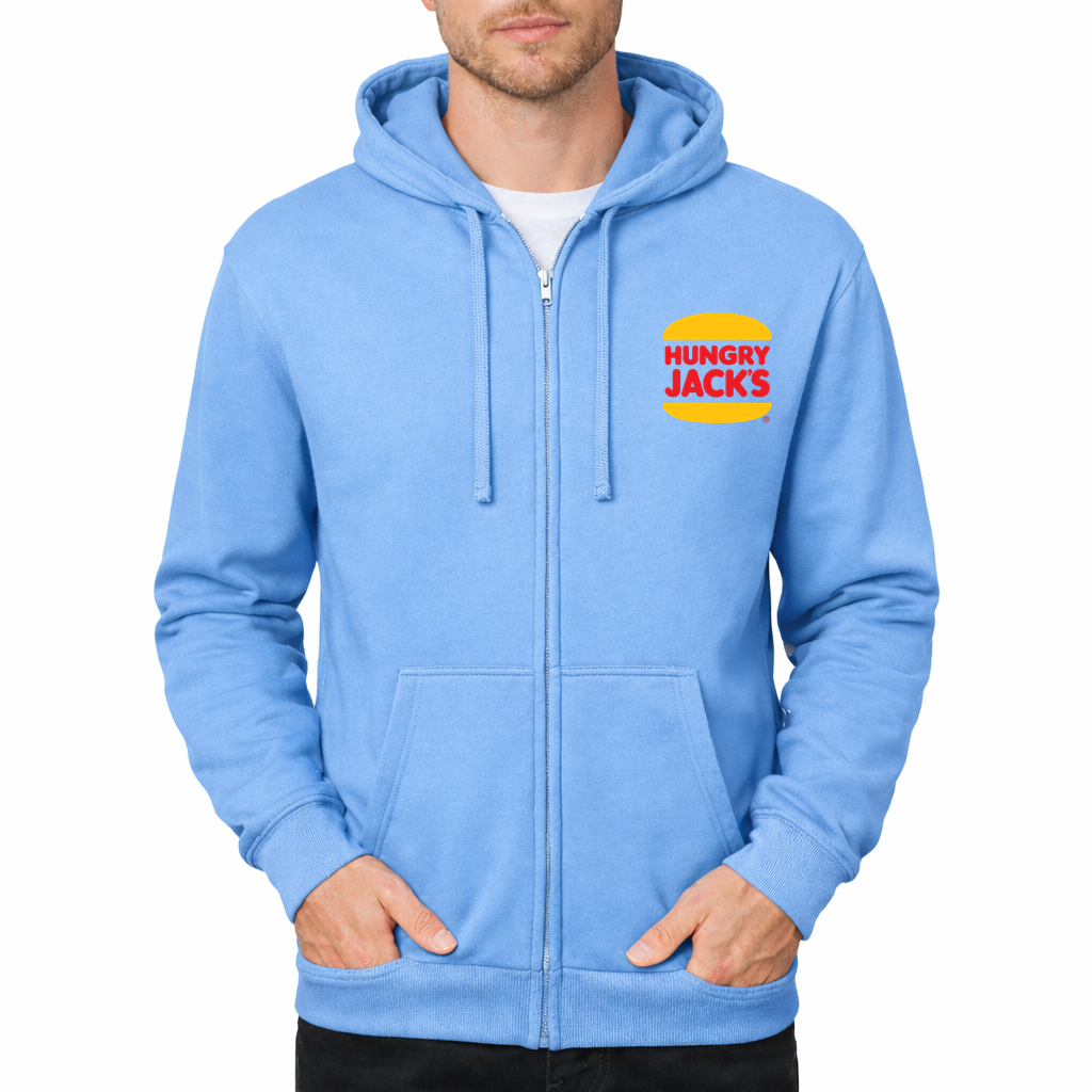 Hungry Jacks Zipper Hoodie - Sky Blue