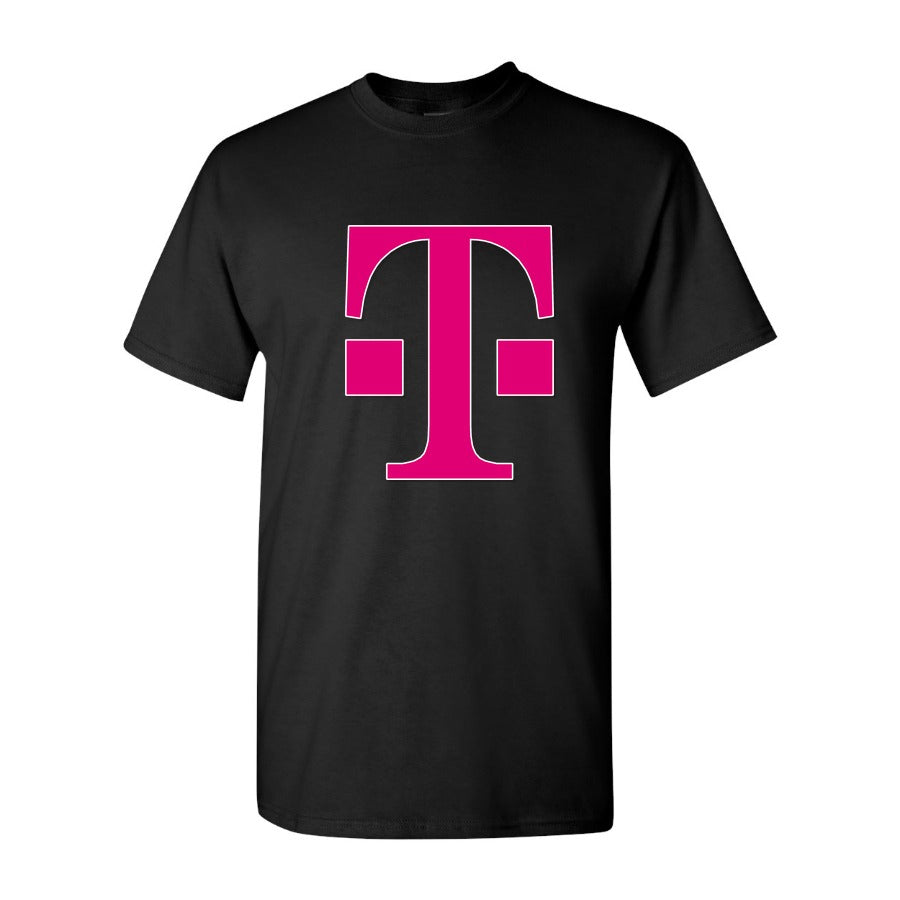 Men's T Mobile Logo PNG HD Cotton T-Shirt - Black