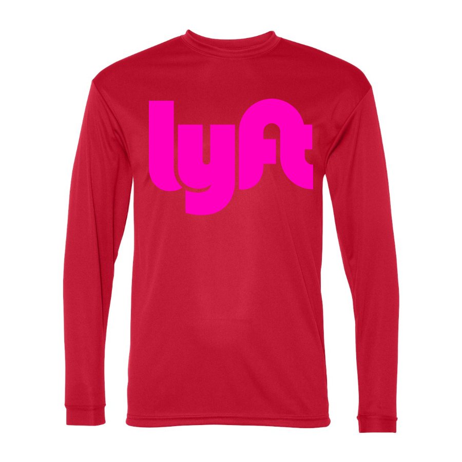 Men's Lyft pink Polyester Long Sleeve T-Shirt - Red