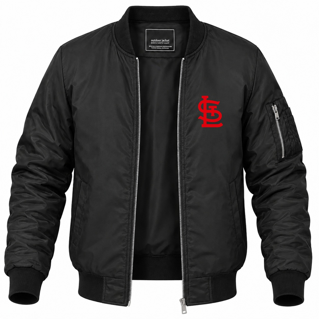 Men's St. Louis Cardinals Lightweight Bomber Jacket - Black