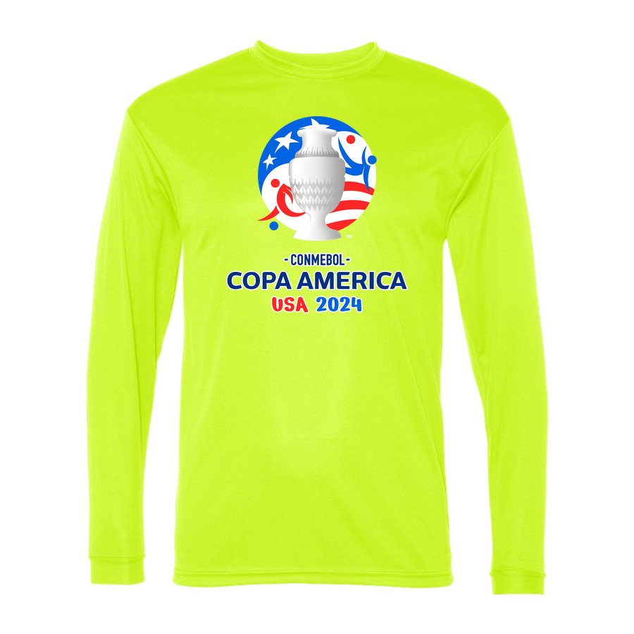 Men's Copa America 2024 Polyester Long Sleeve T-Shirt - Safety Yellow