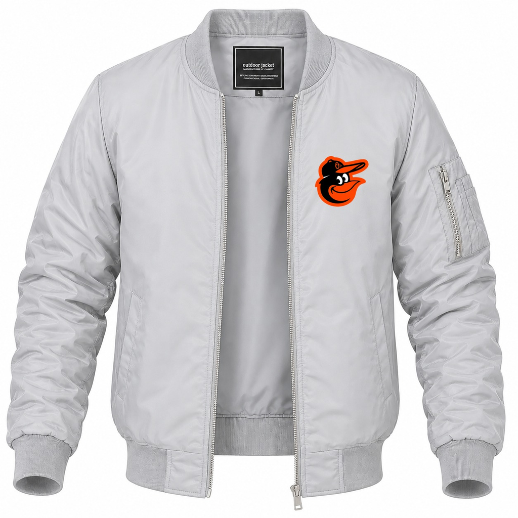 Men's Baltimore Orioles Lightweight Bomber Jacket - Gray