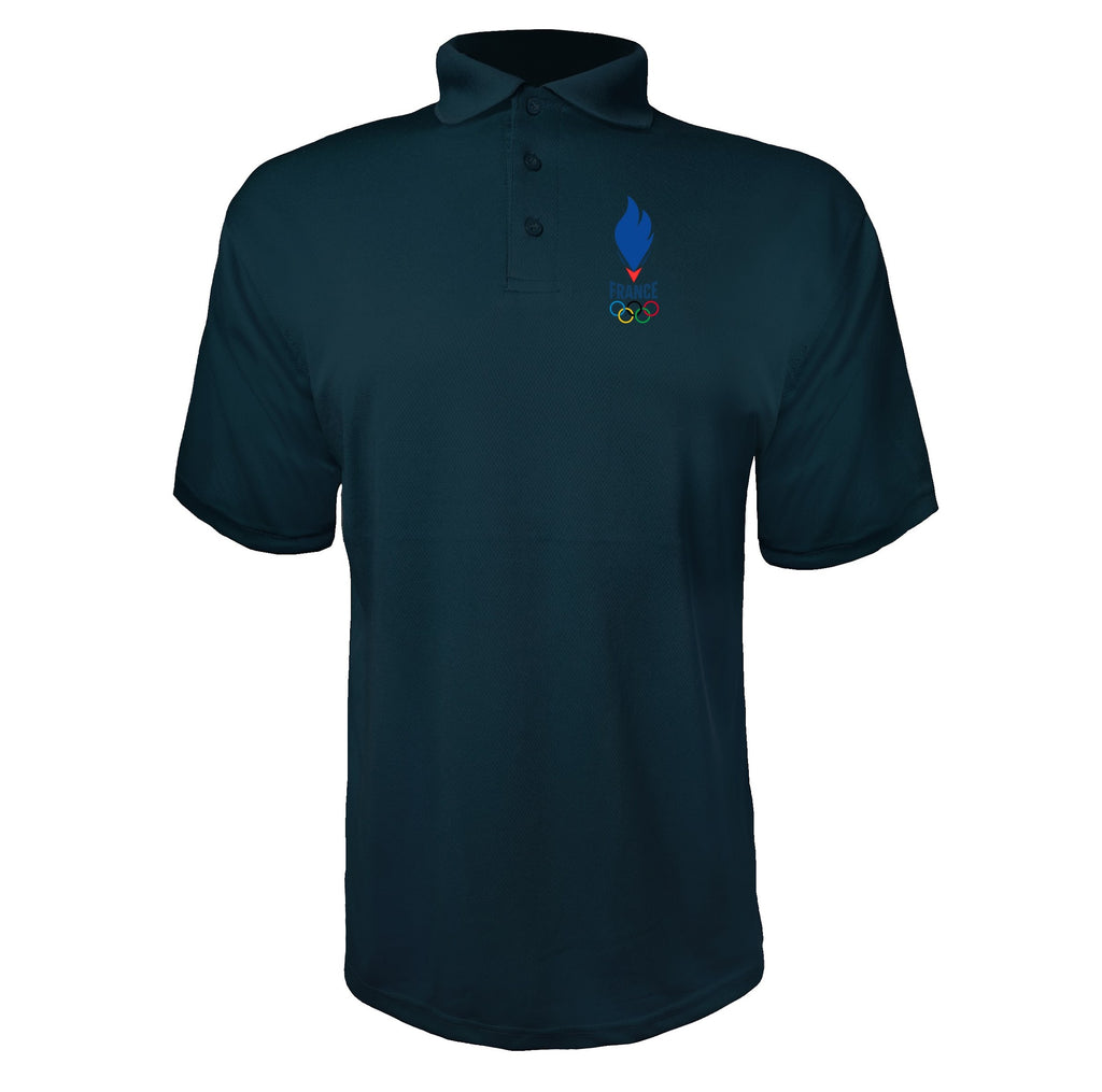 France 2024 Navy polyester polo