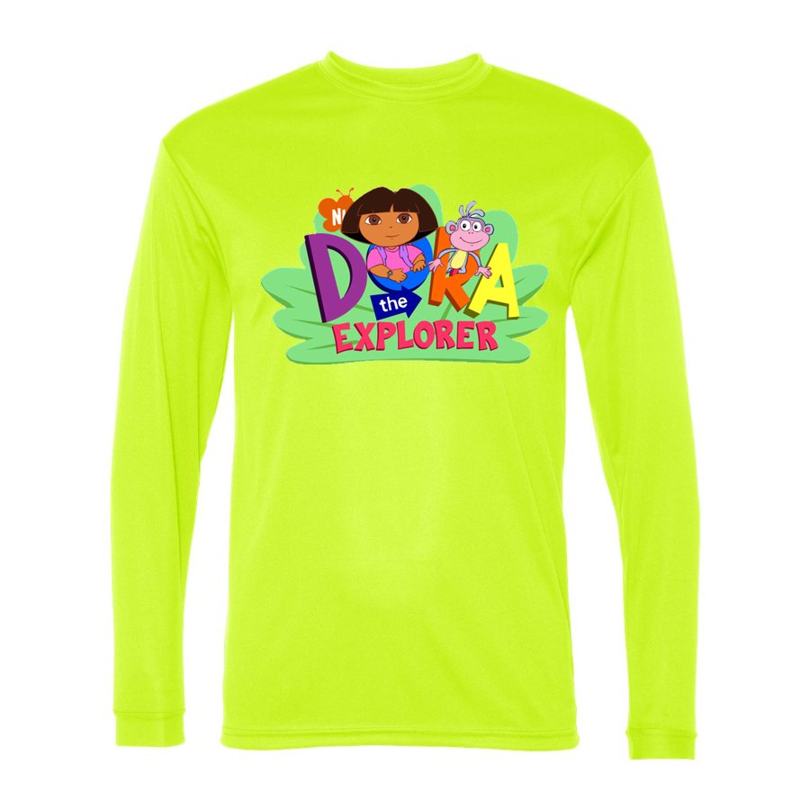 Men's Dora the Explorer Polyester Long Sleeve T-Shirt - Safety Yellow