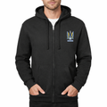 Men's Ukraine National Football Soccer Team Zipper Hoodie - Black