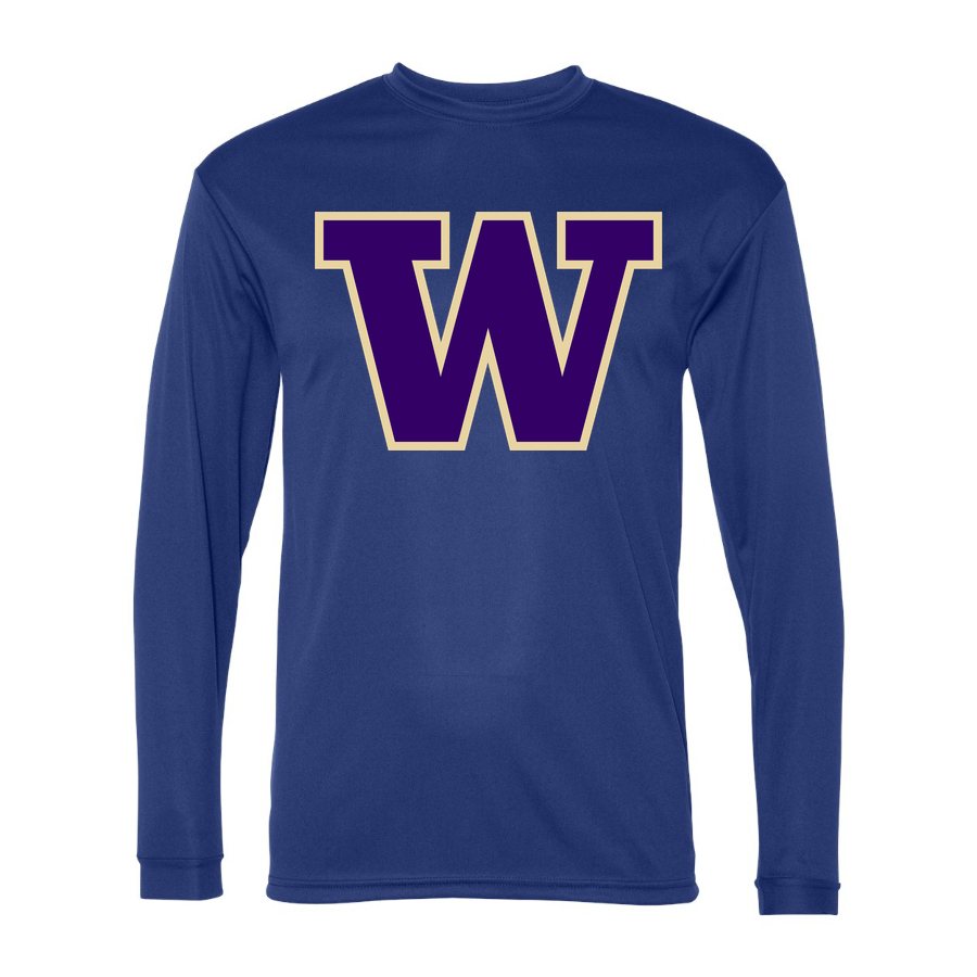 Men's Washington Huskies Polyester Long Sleeve T-Shirt - Royal Blue