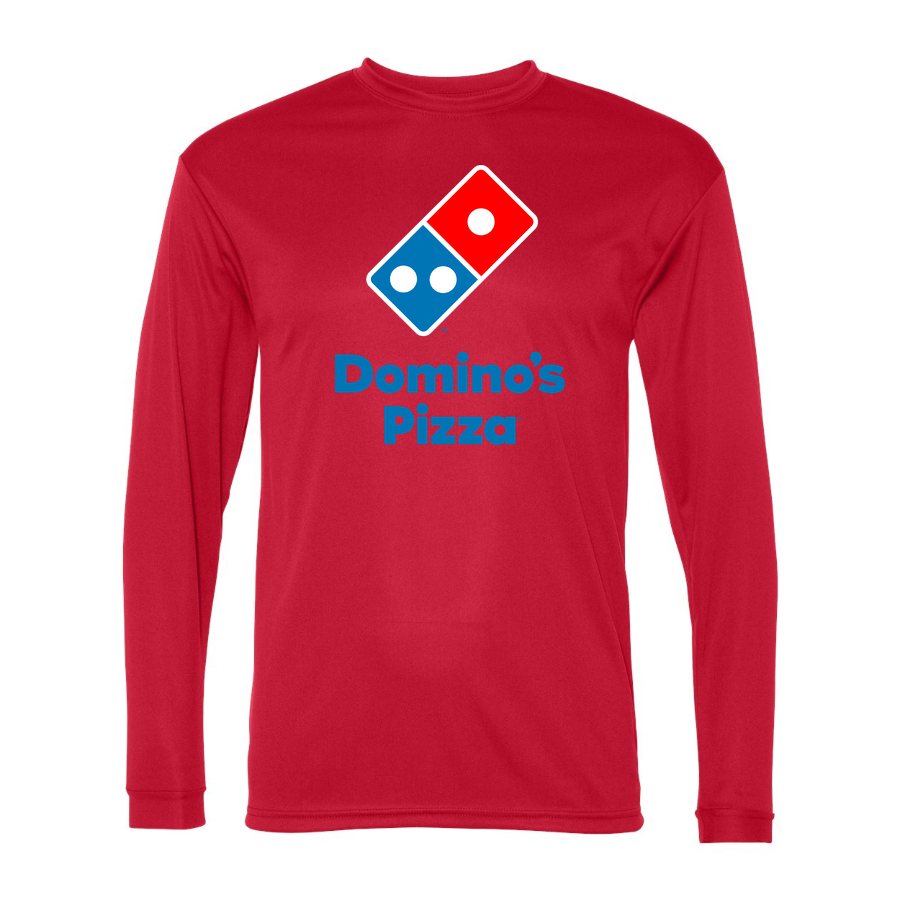 Men's Domino's Pizza Polyester Long Sleeve T-Shirt - Red