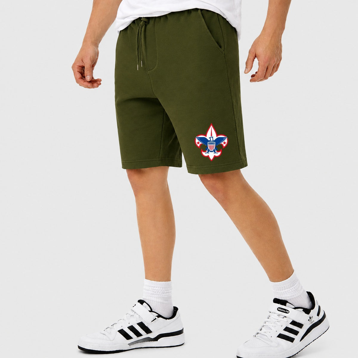Men's Boy Scouts Cotton Shorts - Army Green