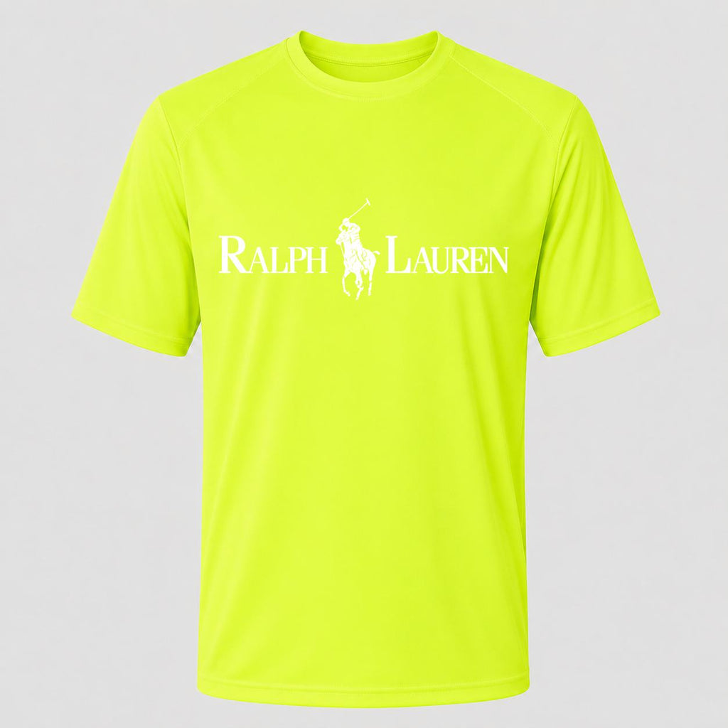 Men's Polo Ralph Lauren White Performance T-Shirt - Safety Green