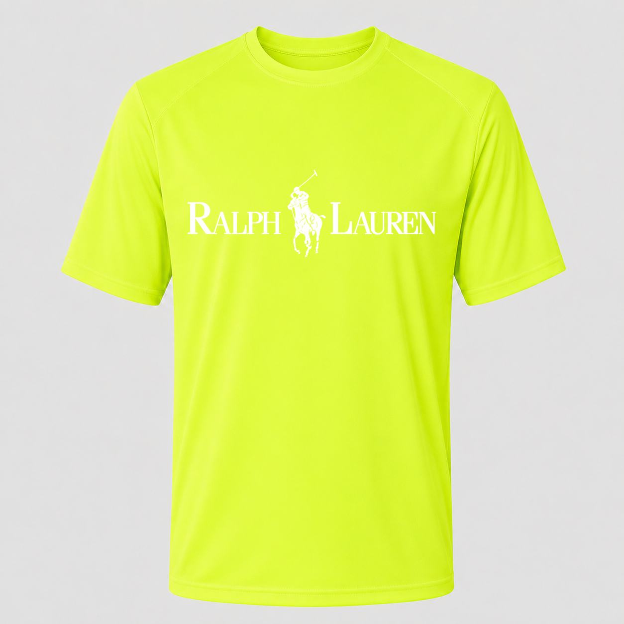 Men's Polo Ralph Lauren White Performance T-Shirt - Safety Green