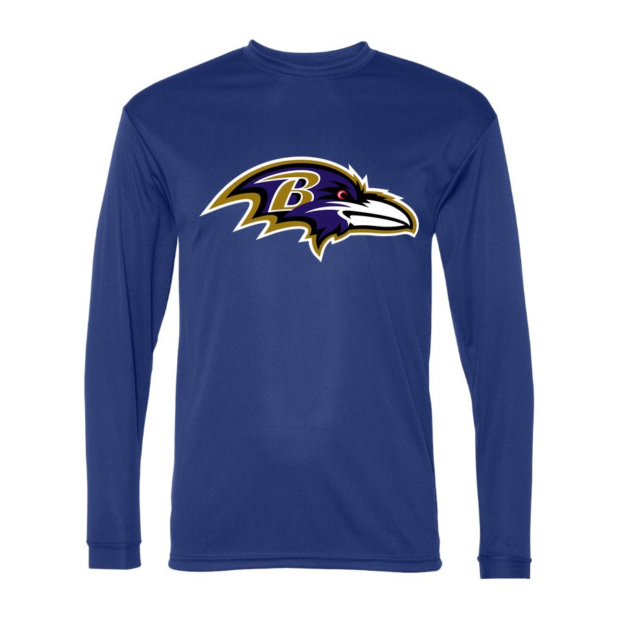 Men's Baltimore Ravens Polyester Long Sleeve T-Shirt - Royal Blue