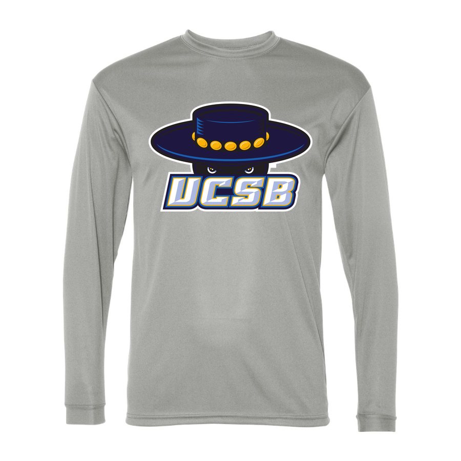 Men's UCSB Gauchos Polyester Long Sleeve T-Shirt - Silver