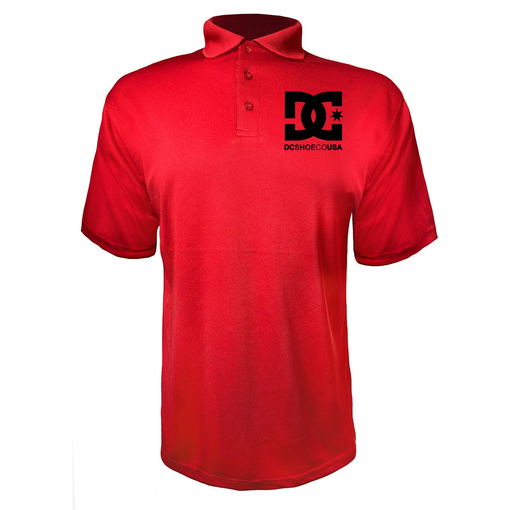 DC men's polyester polo in Red
