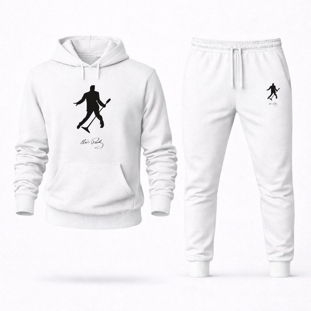 Elvis Presley Hoodie and Joggers Set - White