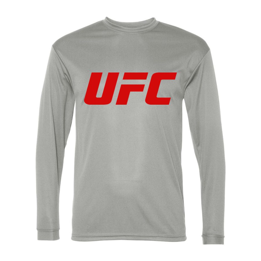 Men's UFC Polyester Long Sleeve T-Shirt - Silver