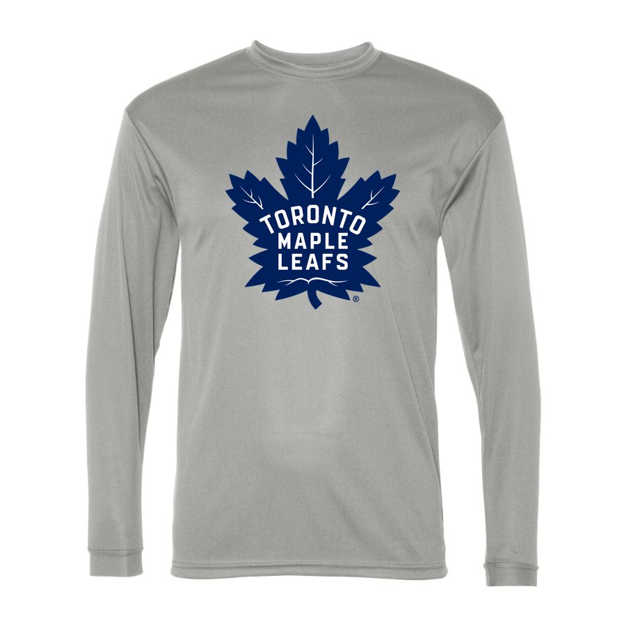 Men's Toronto Maple Leafs Polyester Long Sleeve T-Shirt - Silver