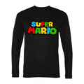 Men's Super Mario Polyester Long Sleeve T-Shirt - Black