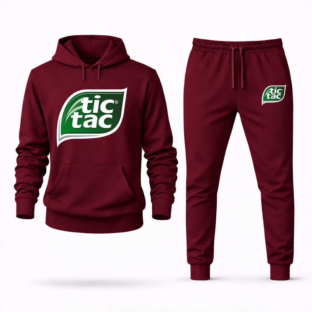 Tic Tac Hoodie and Joggers Set - Burgundy