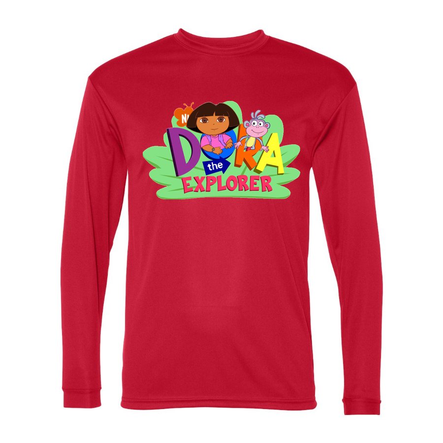 Men's Dora the Explorer Polyester Long Sleeve T-Shirt - Red