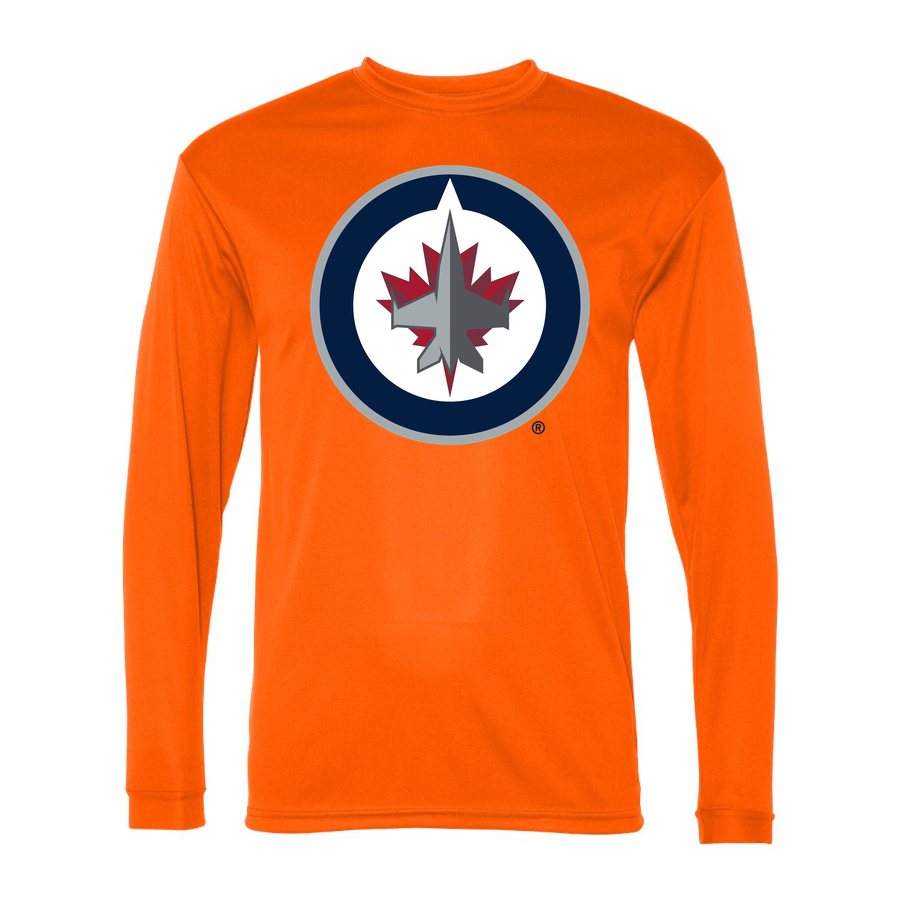 Men's Winnipeg Jets Polyester Long Sleeve T-Shirt - Safety Orange