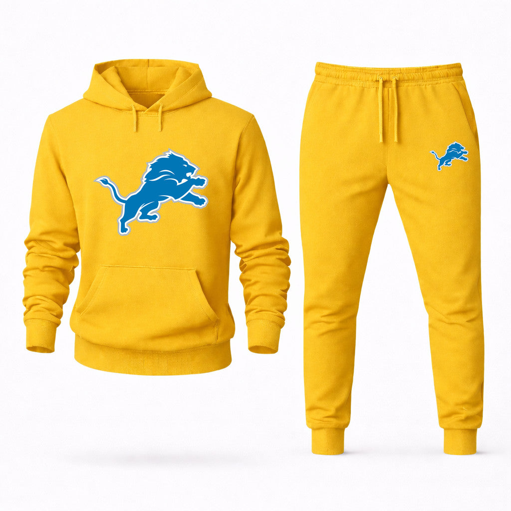 Detroit Lions Hoodie and Joggers Set - Yellow