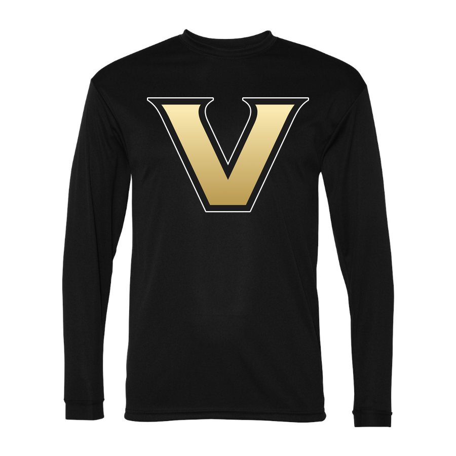 Men's Vanderbilt Commodores Polyester Long Sleeve T-Shirt - Black