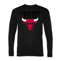 Men's Chicago Bulls Black Logo Polyester Long Sleeve T-Shirt - Black