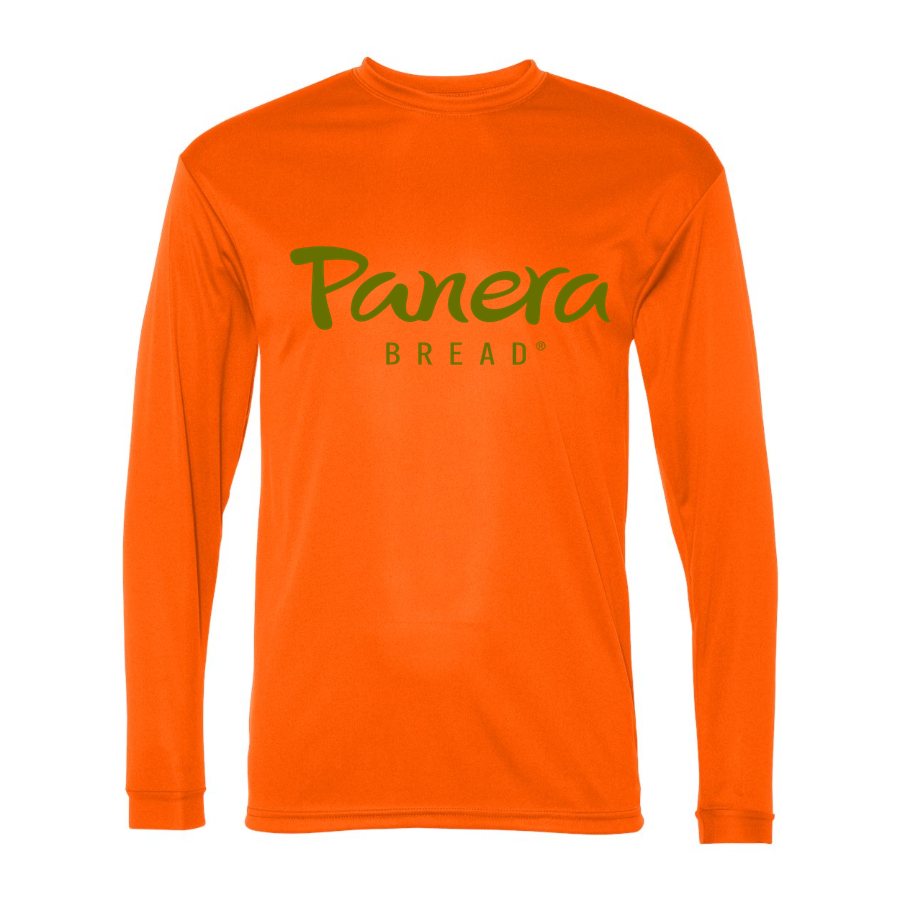 Men's Panera Bread Polyester Long Sleeve T-Shirt - Safety Orange