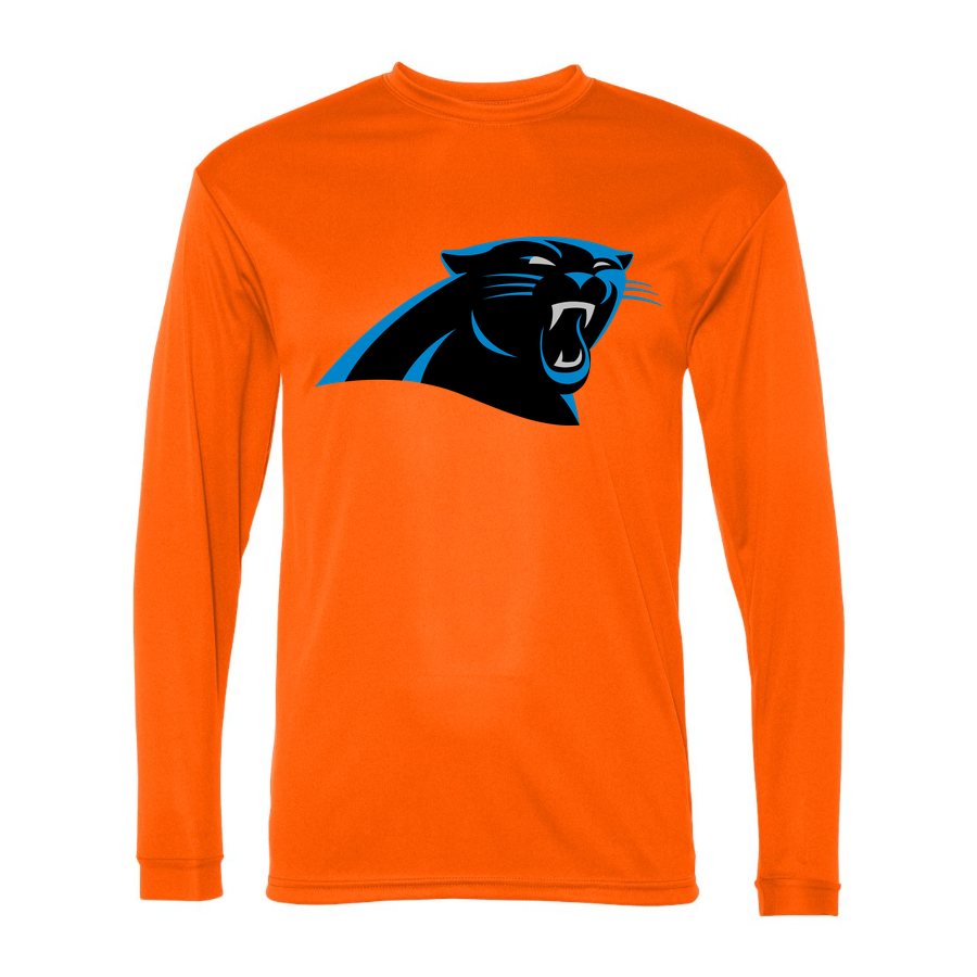 Men's Carolina Panthers Polyester Long Sleeve T-Shirt - Safety Orange