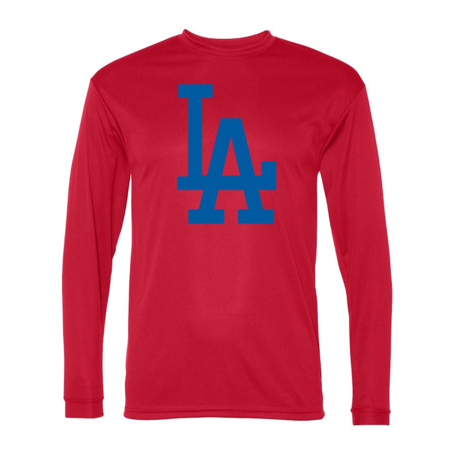 Men's Los Angeles Dodgers Polyester Long Sleeve T-Shirt - Red