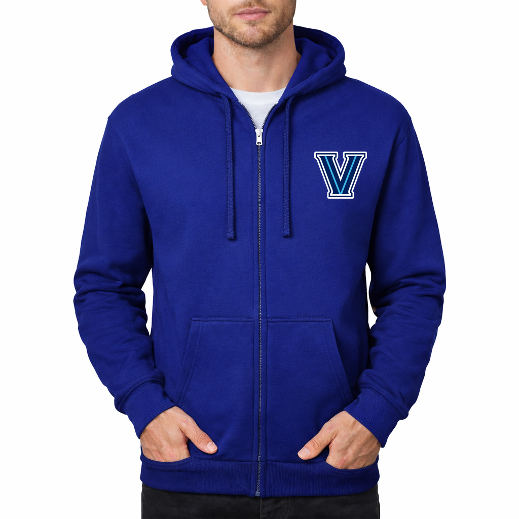 Men's Villanova Wildcats Zipper Hoodie - Royal Blue