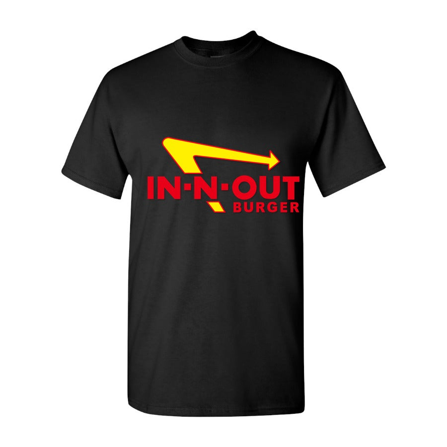 Men's In N Out Burger Logo Cotton T-Shirt - Black