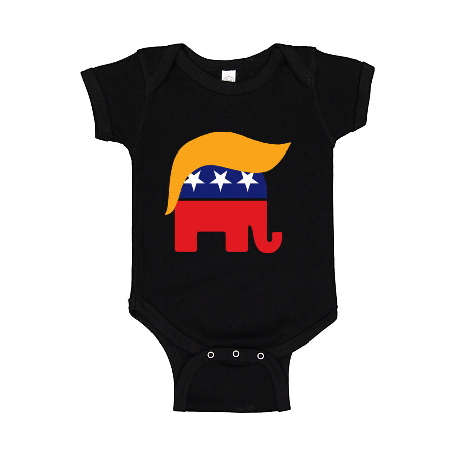 Donald Trump GOP Elephant Baby Romper Onesie - Black