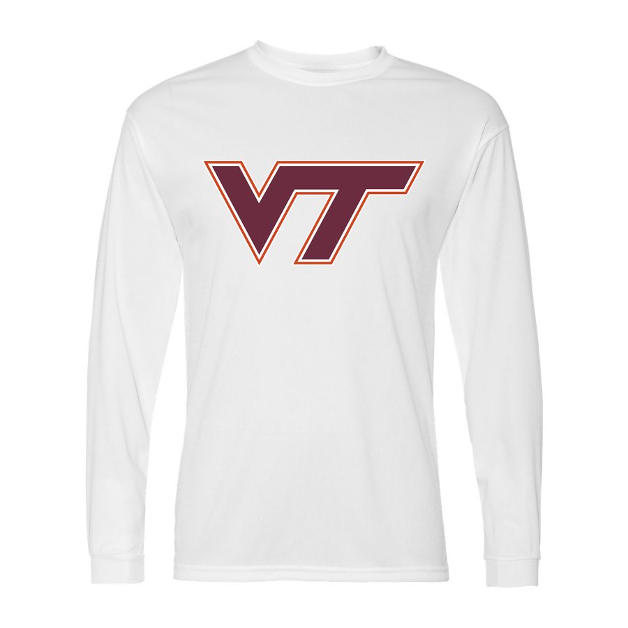 Men's Virginia Tech Hokies Polyester Long Sleeve T-Shirt - White