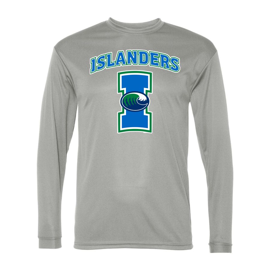 Men's Texas AM CC Islanders Polyester Long Sleeve T-Shirt - Silver