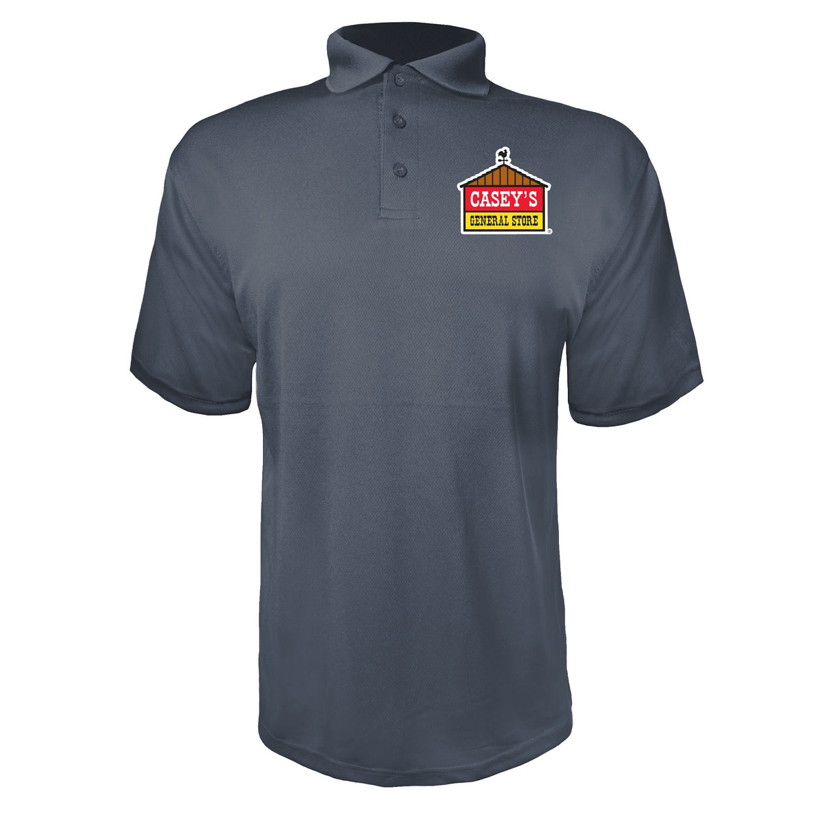 Caseys General Stores men's polyester polo in Charcoal
