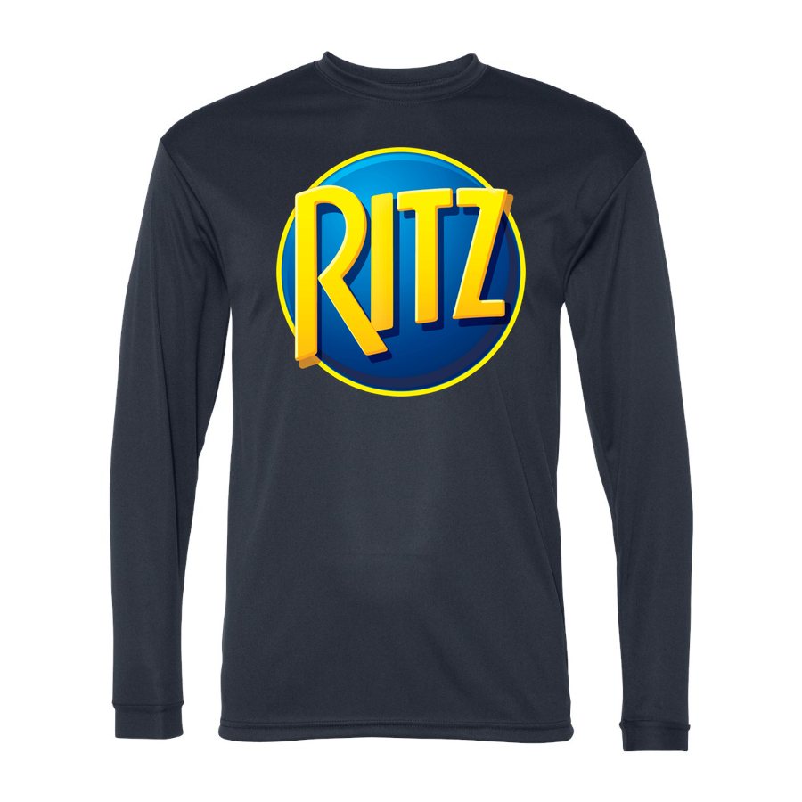 Men's Ritz Mondelez food Polyester Long Sleeve T-Shirt - Navy