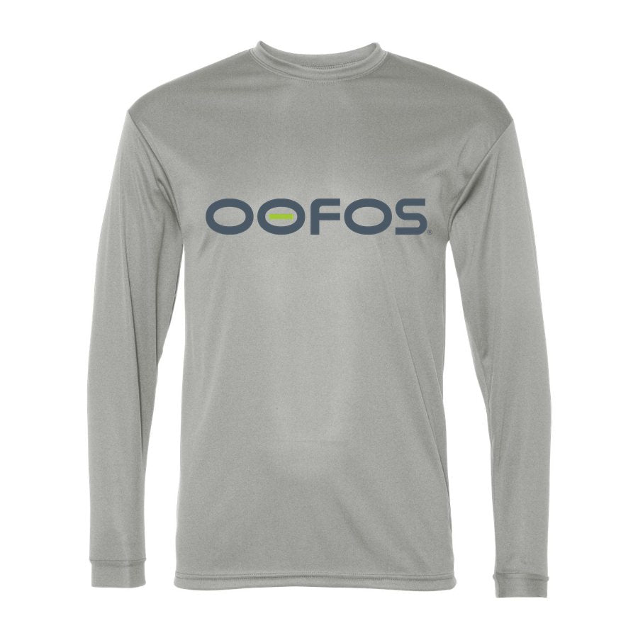 Men's Oofos Polyester Long Sleeve T-Shirt - Silver